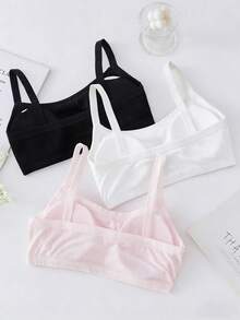 Tween Girl Cartoon Letter Print Wireless Bra Girls Cropped Tanks Croptops For Girls Crop Tops Cute Crop Tops Tween Girls Tween Girls Underwear Cotton - Multicolor - View 2