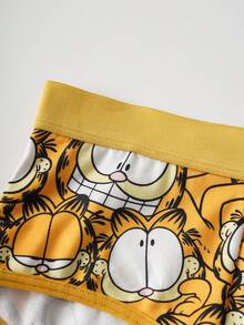 GARFIELD | SHEIN 男士卡通图案舒适三角裤 - 黃色 - 查看 5