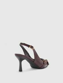 CUCCOO BIZCHIC Giày nữ, giày cao gót nhọn màu nâu, quai chéo, quai hậu, thời trang, đa năng, phù hợp đi làm hàng ngày, giày cao gót quai hậu cho nữ, giày nữ ngày Valentine. - Sôcôla nâu 1 - Xem 9