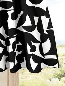 Rusticease 女士度假休闲纯色上衣+黑白几何印花图案半身裙套装（2件套），女士夏季服装，夏季半身裙套装，半身裙套装，女士半身裙套装，印花半身裙套装 - 彩色 - 查看 7