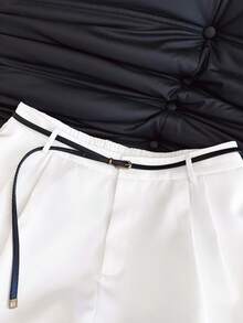 GlowEve CURVE Quần short xếp ly dáng chữ A kiểu dáng nghỉ hè dành cho nữ cỡ lớn - trắng - Xem 6