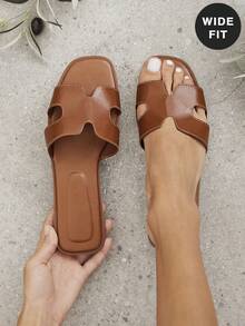 SHUZIA 女式宽松舒适日常夏季度假休闲平底凉鞋