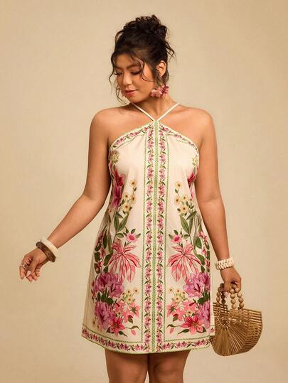 Travachic Đầm mini hở lưng in hoa cỡ lớn, phong cách nghỉ dưỡng thường ngày, trang phục Bohemian, thích hợp cho kỳ nghỉ, tiệc trà chiều, mùa cưới, du lịch biển, du lịch thành phố, kỳ nghỉ Boho, lễ hội âm nhạc, đồ đi biển, lễ Phục sinh, trang phục đi biển cho nữ, đầm cho nữ, trang phục đi nghỉ mát cho nữ, trang phục đi xem hòa nhạc cho nữ, trang phục nghỉ mát nhiệt đới cho nữ, trang phục ngày lễ, trang phục Bohemian, cho mùa xuân hè và mùa thu.