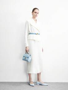 CUCCOO BIZCHIC 简约大方、时尚百搭、休闲通勤女式高跟鞋 - 淺藍色 - 查看 6