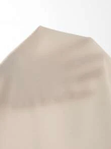 Aloruh New Sexy Backless Solid Color Halter Deep Draped Neck Asymmetrical Ruffle Hem Mini Dress, Suitable For Going Out ,Summer Dress - Beige - View 8