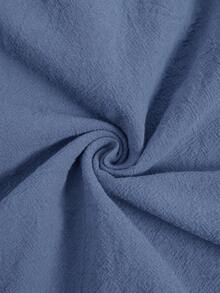 Rusticease Plus Size Solid Color Short Sleeve Casual Vacation Dress,Summer Outfits For Women/Summer,Tropical Woman Clothes - Blue - View 6