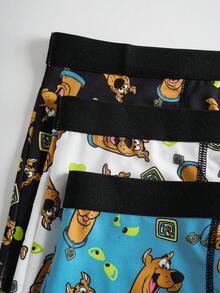 SCOOBY-DOO X SHEIN 3pcs Tween Boy Soft Breathable Dog Print Boxer Briefs - Multicolor - View 6