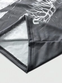 ROMWE MEN Street Life 男士休闲圆领长袖印花套头卫衣 - 灰色 - 查看 7