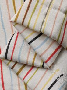 DAZY Tween Boy Colorblock Striped Print Lapel Collar Long Sleeve Shirt And Pants Pajama Set, Spring/Autumn - Multicolor - View 9