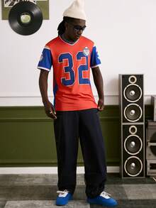 GALLERY FADE Men's V-Neck T-Shirt With Numeric Print Pattern, Suitable For Party - Multicolor - View 5