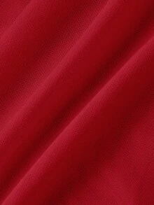 ROMWE Grunge Punk 朋克摇滚音乐节性感网纱透视长袖女式衬衫 - 紅色和黑色 - 查看 3