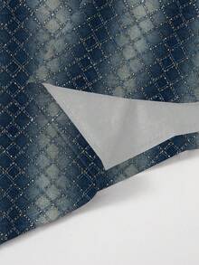 EMERY ROSE Women's Round Neck Diamond Pattern Rhinestone Embellished Waist Cinched Elegant Mini Dress, Suitable For Dates And Parties - Multicolor - View 4