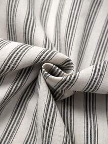 Franclia Striped Print Wrap Waist Button Casual Vacation Pants - Multicolor - View 3