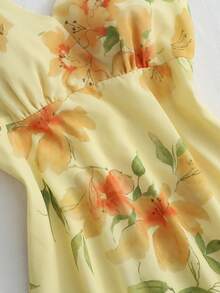 Franclia Floral Print Sleeveless Casual Vacation Dress - Multicolor - View 4