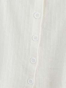 Franclia New Summer Sexy Minimalist Waist Cinching Fitted Square Neck High-End Chic Retro French Casual Daily Commute Style Women Cardigan, Relaxed Atmosphere, Soft Korean Gentle Vibe, Casual Holiday - White - View 5