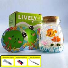 1pc Alga Ball Micro Landscape, Urban Island Hydroponic Green Algae Tabletop Decoration, Indoor Decoration, Nutrition Liquid, Green Plant Gift, Clear And Transparent, Children's Favorite To Improve Home Style, Simple Operation, Perfume Bottle Shape