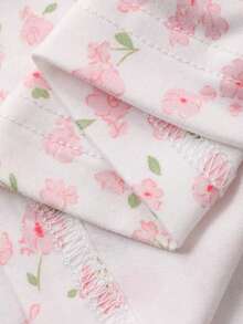 DAZY 女士休闲碎花T恤，粉色，春夏款 - 白色 - 查看 3