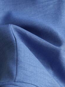 GlowEve New Minimalist Elegant Metal Buckle Design Waist Flattering V-Neck Sleeveless Tank Top For Women, Summer - Blue - View 6