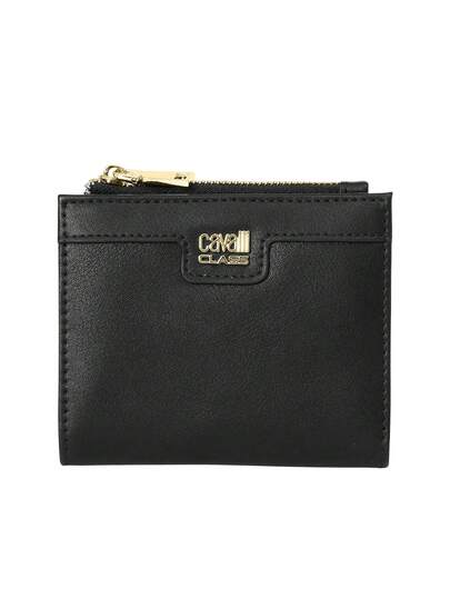 Cavalli Class Women's Bifold Card Holder Wallet Small Black
