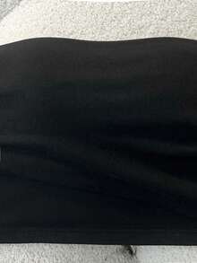 GlowEve Petite 女士小码金属装饰不对称下摆露肩短款上衣，夏季 - 黑色 - 查看 4