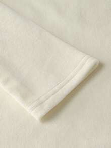 Franclia 休闲时尚刺绣杏色圆领长袖女式T恤，百搭秋冬针织外套