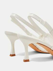 CUCCOO HITCHD Modne, eleganckie, koronkowe czółenka ze szpiczastym noskiem - Biały - Zobacz 12