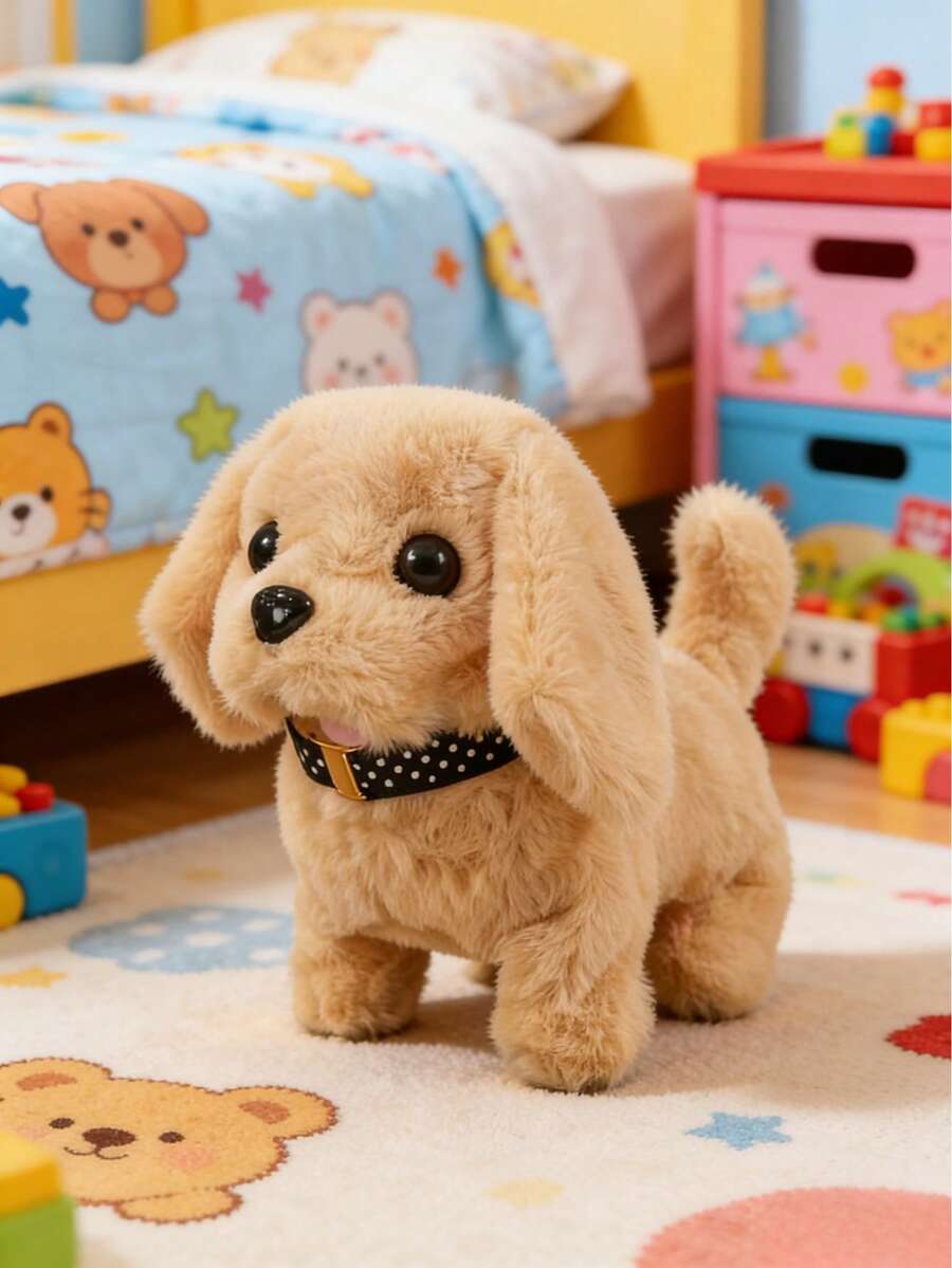 POKOJA LAND POKOJA LAND 逼真金毛寻回犬玩具狗，仿真拉布多金毛寻回犬，会跑会叫会摇尾巴，奔跑和吠叫动作逼真，带来真实的互动体验，适合作为儿童生日和节日礼物、节日宠物伴侣、亲子互动玩具。