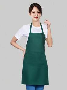 Polyester Apron With Wide Brim,Simple Style Black Apron With Pockets - Multicolor - View 4