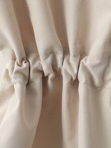 Écloséra Women's Solid Color Drawstring Waist Sleeveless Trench Coat - Khaki - View 4