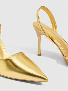 CUCCOO SZL Women's Pointed Toe Elegant Daily Versatile Fashion High Heels - Gold - View 10