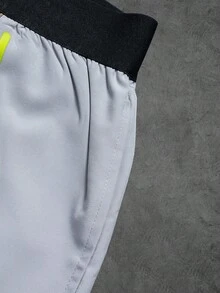 Sport MetroGents 1 chiếc quần short thể thao nam in họa tiết phối màu tương phản, cạp chun, thích hợp cho mùa hè. - Nhiều màu - Xem 6