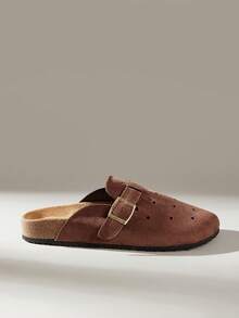 Solecia 女士搭扣设计休闲时尚平底凉鞋 - 咖啡棕 - 查看 2