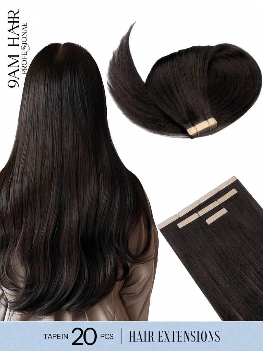 20 件直发接发带 100% 真人雷米真人发 14-24 英寸天然高品质 50 克/包适用于沙龙丝滑无缝隐形 PU 接发带 - S2 - 查看 1