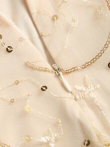 Sweetra Women's Sequin Halter Mini Dress, Suitable For Spring/Summer, Valentine's Day - Apricot - View 3