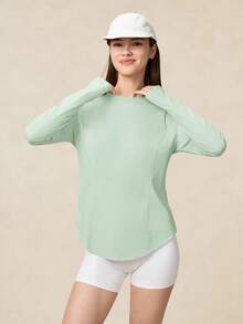 OutZeal Dam Utomhuströja Vandringstopp med långärmad UV-skydd och sval känsla i sidfickan med tumhål - Grön - Visa 7