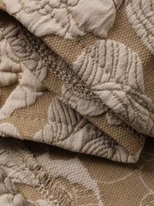 DAZY Women's Elegant Jacquard Puff Sleeve Blouse, Summer - Khaki - View 7