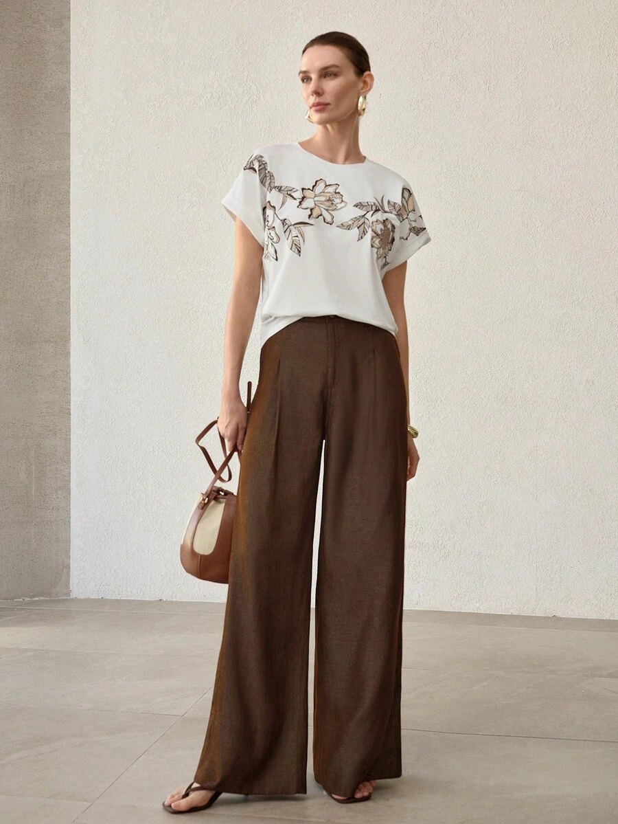 MOTF PREMIUM FLORAL PRINT SHORT SLEEVE T-SHIRT - Multicolor - View 1