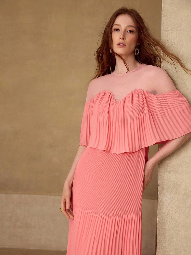 WOMEN'S ROMANTIC ELEGANT RUFFLE HEM DRESS, SPRING/SUMMER