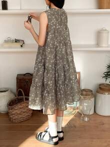 DAZY 女童碎花无袖圆领连衣裙 夏季 - 彩色 - 查看 3