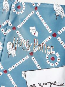 HARRY POTTER X SHEIN Women's Fashion Cartoon Pattern Waterproof Large Capacity Tote Bag - blue-gray - View 3