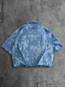 AXEPEAK Men's Casual Loose Front Button Short Sleeve Shirt, Summer - Multicolor - View 2