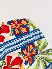 Soleia Tropical Toucan Print Halter Neck Top And Tie Wrap Skirt 2 Pieces Set - Multicolor - View 7