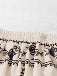 GlowEve Bộ đồ 2 mảnh gồm áo hai dây kiểu corset in hoa và chân váy maxi xòe cạp chun, thích hợp cho nữ đi nghỉ mát mùa hè. - Nhiều màu - Xem 4