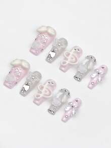 ROMWE Anime 10 Wings Music Note Star Fake Nail Plate And A Piece Of Double-Sided Tape - Multicolor - View 5