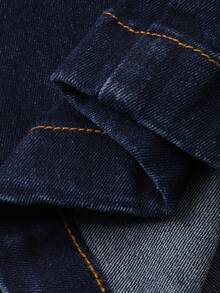 Livesso Women's Strapless Zipper Front Long Top And Flare Pants Denim Outfit, Fashionable For Dates And Vacations - Dark Wash - View 7