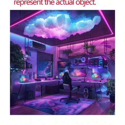 1 Đèn Mây - Đèn LED Mây Sấm 3D tạo hiệu ứng mây sấm sét, đèn ngủ nhiều màu sắc cho việc tự làm đèn mây sáng tạo, rạp chiếu phim, lớp học, ký túc xá (Cần tự lắp ráp).