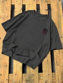 Manfinity LEGND Men's Casual Card Print Short Sleeve T-Shirt, Summer