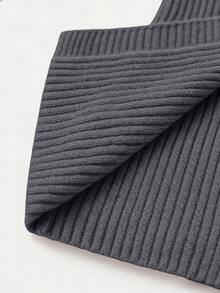 GlowEve 女士 Niche 黑色翻领收腰细罗纹长袖开衫，适合日常穿着和户外活动，春秋季皆宜。 - 深灰色 - 查看 5