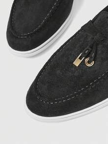 Sleekvia Zapatos planos versátiles y casuales de punta fina para mujer para Navidad - Negro 1 - Ver 8
