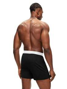 3pcs/Set Men's Letter Printed Airy Pants - Multicolor - View 2